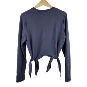Athleta Navy Blue Tie-Front Sweatshirt
